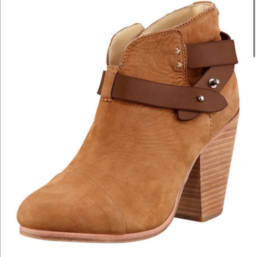 Rag & Bone Camel Suede Harrow Booties, Size 39.5 - image 1